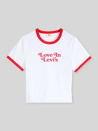 Levi's® Slim Fit T-Shirt aus Baumwoll-Mix Rot Melange 2
