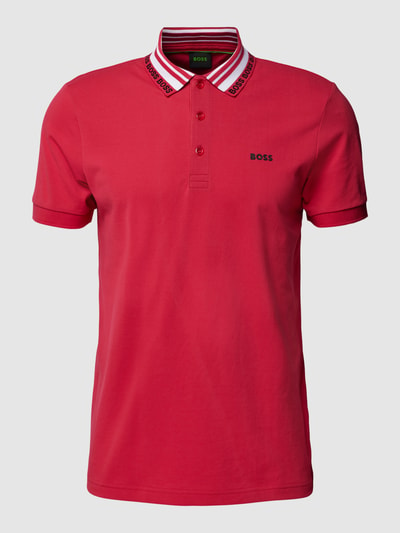 BOSS Green Poloshirt mit Label-Details Modell 'Paule' Pink 2