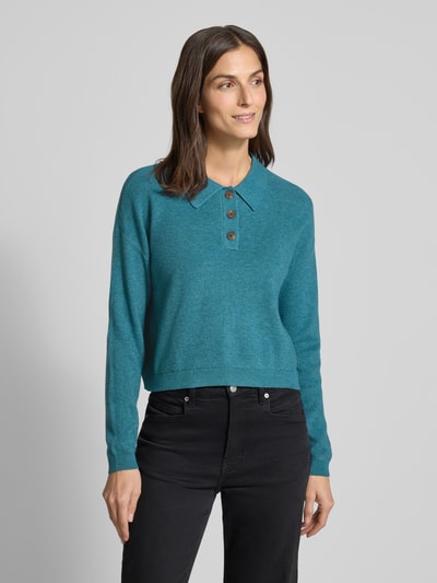 Vero Moda Regular fit pullover met polokraag, model 'EXCITING' Petrol - 4
