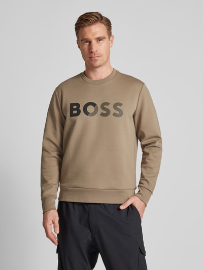 BOSS Green Sweatshirt mit Label-Print Beige 4