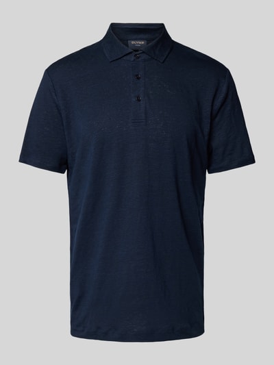 OLYMP Level Five Regular Fit Poloshirt aus Leinen-Elasthan-Mix Marine 2