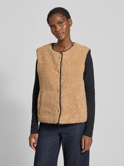 Lanius Keerbaar gilet met blinde sluiting Zwart - 4