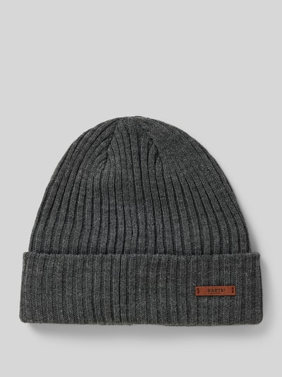 Barts Beanie met labeldetail, model 'WILBERT' Antraciet - 1