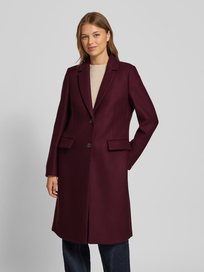 Tommy Hilfiger Płaszcz o kroju regular fit z mieszanki wełny z domieszką kaszmiru Bordowy 4