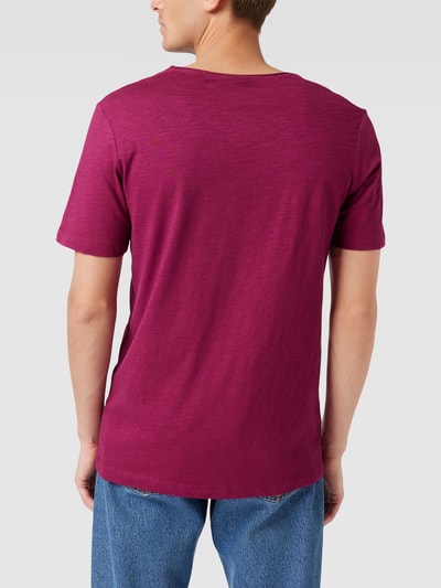 s.Oliver RED LABEL T-shirt z nadrukiem z logo Fuksjowy 5