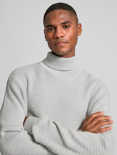 SELECTED HOMME Strickpullover mit Rollkragen Modell 'THEO' Hellgrau Melange 3