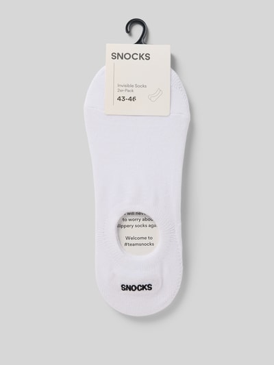 Snocks Sokken met ribboord in een set van 2 paar Wit - 3