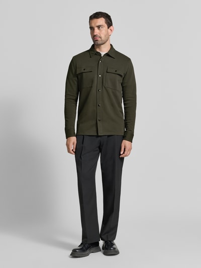 Selected Homme relaxed fit vrijetijdsoverhemd van katoenmix model 'JACKIE' Donkergroen - 1