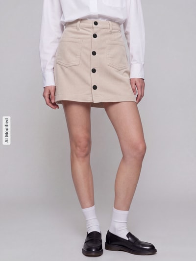 ONLY Eng anliegender Mini-Rock aus Baumwoll-Mix Modell 'AMAZING' Offwhite 4
