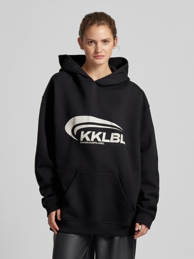 Karo Kauer Oversized Hoodie mit Label-Print Black 4