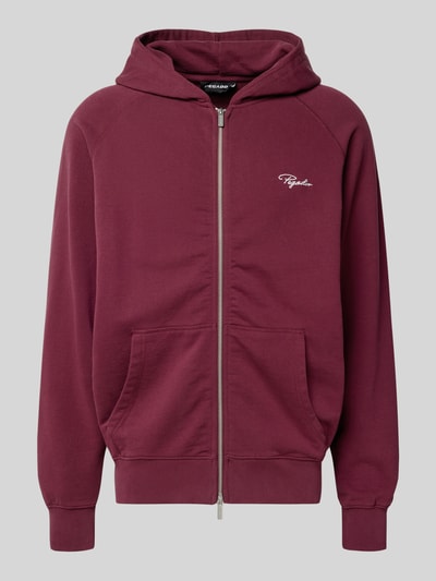 Pegador Sweatjacke mit Logo-Stitching Modell 'Terry' Bordeaux 2