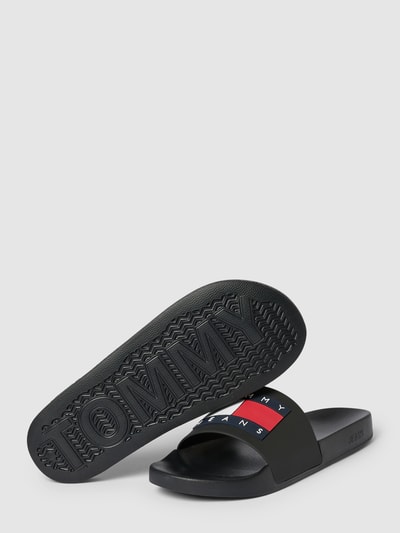 Tommy Jeans Slippers met labelpatch, model 'POOL' Zwart - 4