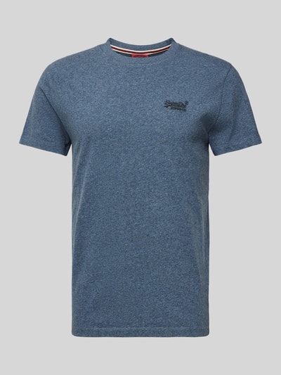 Superdry T-shirt met labelstitching Petrol gemêleerd - 2