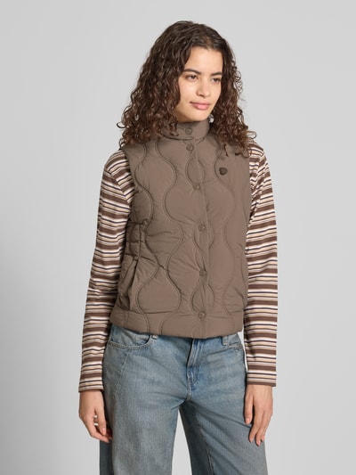Superdry Steppweste mit Stehkragen und Label-Stitching Khaki 4