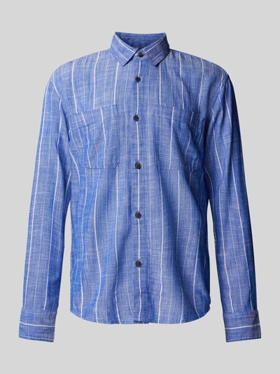 Tom Tailor Denim Relaxed Fit Freizeithemd aus Viskose-Mix mit Leinen Blau 2
