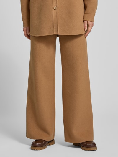 Style Icon Collection Uitlopende wide leg broek van wolmix - curated by Maja Weyhe Camel - 4