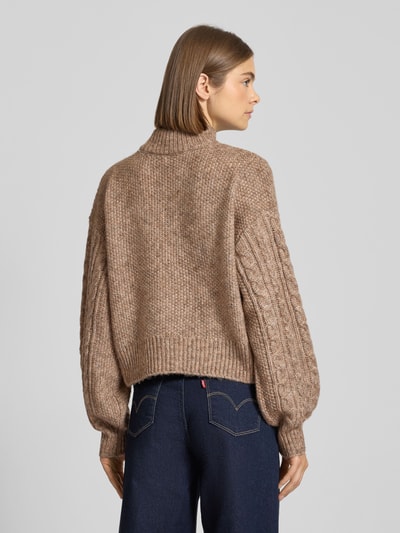 Only Regular Fit Strickpullover mit Woll-Anteil Modell 'LIDA' Sand Melange 5