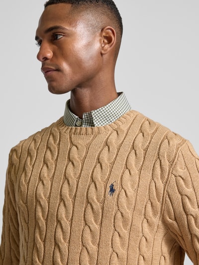 Polo Ralph Lauren Strickpullover mit gerippten Abschlüssen Modell 'DRIVER' Camel 3