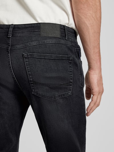 Christian Berg Men Straight fit jeans met contrastnaden van biologische katoenmix Antraciet - 3