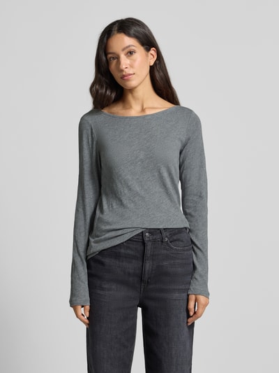 Marc O'Polo Regular fit shirt met lange mouwen van puur katoen Middengrijs - 4