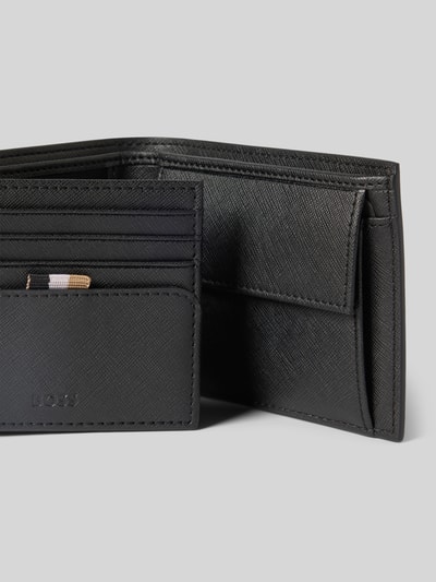 BOSS Portfel z naturalnej skóry bydlęcej model ‘ZAIR_TRIFOLD’ Czarny 3