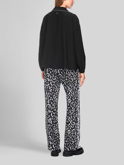 Marc Cain blouse met lange mouwen met contrasterende kraagafwerking Zwart - 5