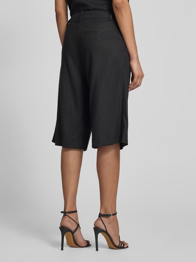 Gestuz Wide leg korte broek met bandplooien, model 'izza' Zwart - 5