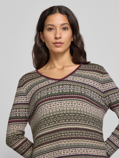 Christian Berg Woman Gebreide pullover met ribboorden Olijfgroen gemêleerd - 3