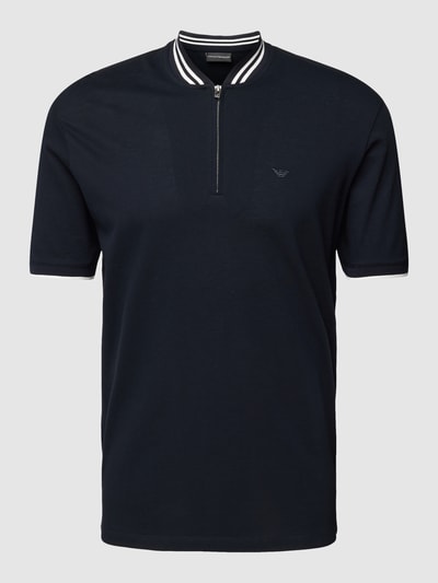 Emporio Armani Slim Fit Poloshirt mit Kontraststreifen Marine 2