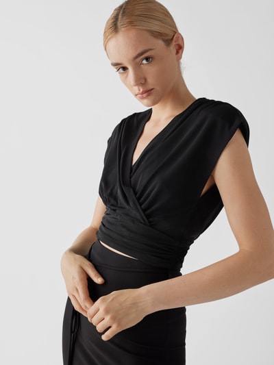 Iro Crop Top in Wickel-Optik Schwarz 3