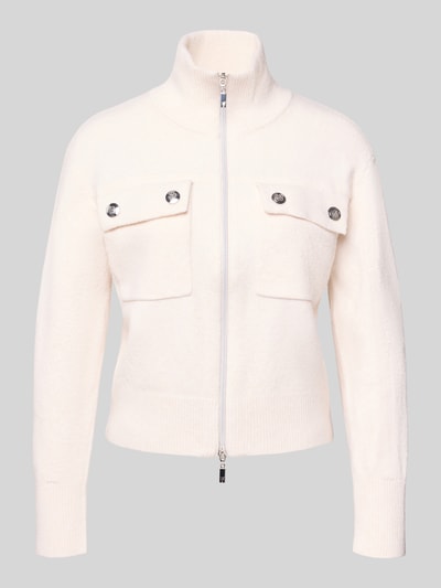 monari Regular fit gebreid jack met wol en borstzakken Ecru - 2