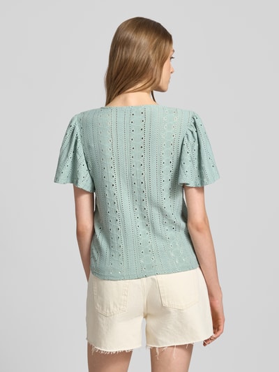 Only Regular Fit T-Shirt mit Lochstickmuster Modell 'RIVERSIDE' Mint 5