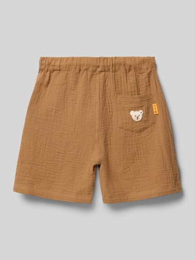 Steiff regular fit short met logodetail Cognac - 3