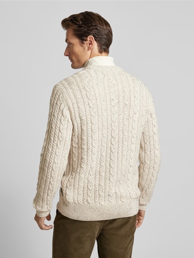 Casual Friday Strickpullover mit gerippten Abschlüssen Modell 'Karl' Sand 5