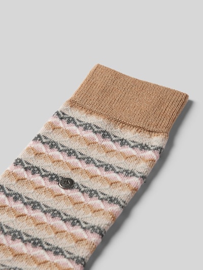 Burlington Socken mit Label-Detail Modell 'Fair Isle' Beige 2