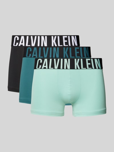 Calvin Klein Underwear Obcisłe bokserki z elastycznym paskiem z logo w zestawie 3 szt. Miętowy 1