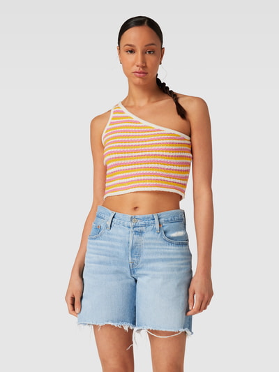 Noisy May Crop Top mit One-Shoulder-Träger Rosa 4