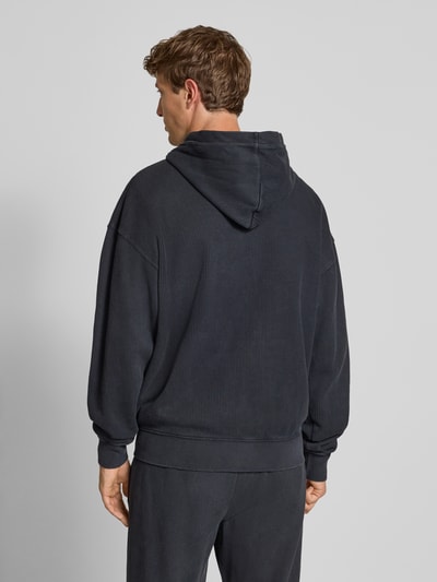 Pegador Oversized Sweatjacke mit Logo-Stitching und Kapuze Black 5