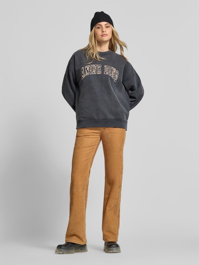 Anine Bing Oversize’owa bluza dresowa z bawełny Czarny 1