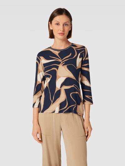 Betty Barclay Shirt met lange mouwen met all-over motief Marineblauw - 4