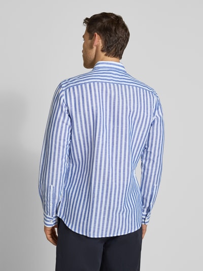 Jake*s Slim Fit Business-Hemd aus Leinen-Mix mit Kentkragen Royal 5