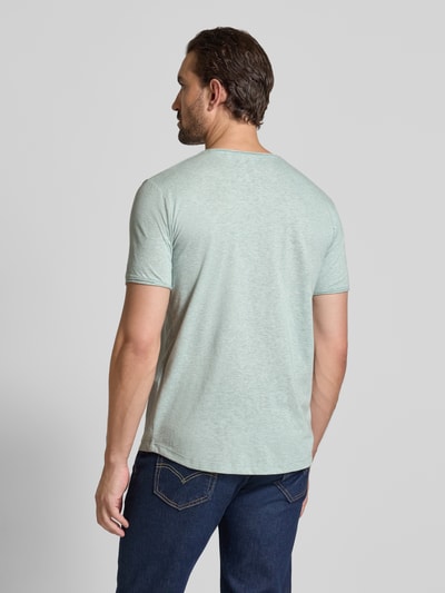 Tom Tailor Denim T-shirt o kroju regular fit z mieszanki bawełny Lodowy błękitny melanż 5