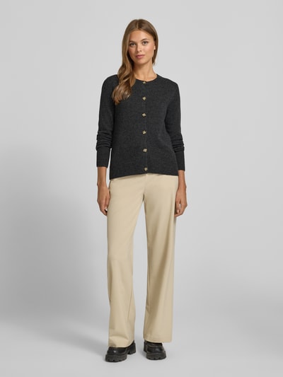 Christian Berg Woman Cardigan mit Rundhalsausschnitt und Knopfverschluss Anthrazit Melange 1