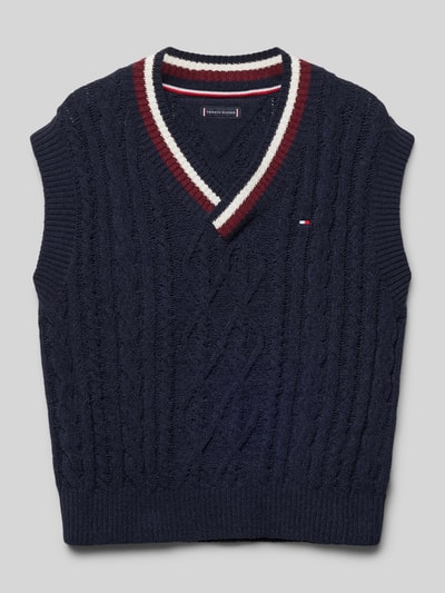 Tommy Hilfiger Kids Pullunder mit Label-Stitching Modell 'GLOBAL' Marine 1