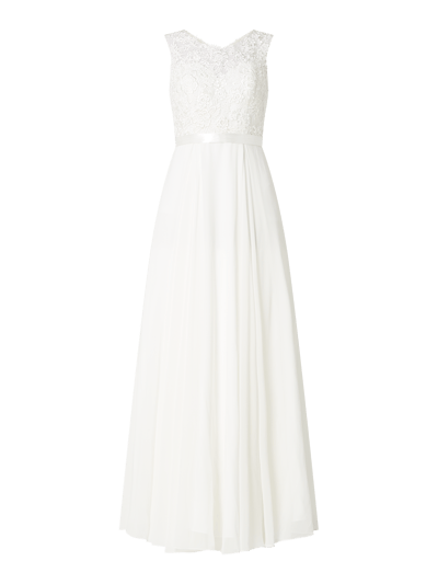 Luxuar Brautkleid mit floralen Stickereien Offwhite 2