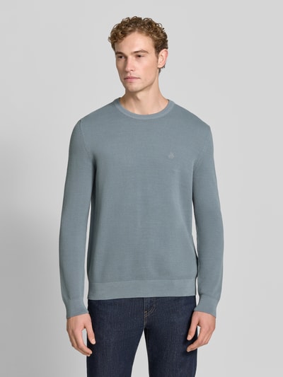 Marc O'Polo Sweter w kroju regular fit z czystej bawełny Szaroniebieski 4