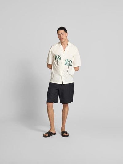 Officine Générale Freizeithemd mit Knopfleiste Offwhite 1