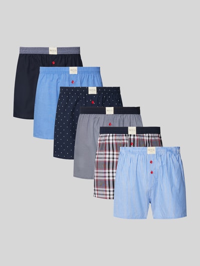 Phil&Co. Boxershorts mit Label-Patch im 6er-Pack Marine 1