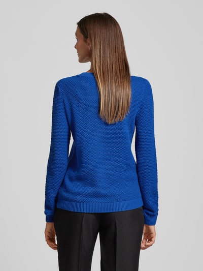 Vila Gebreide pullover met broderie anglaise, model 'dalo' Koningsblauw - 5