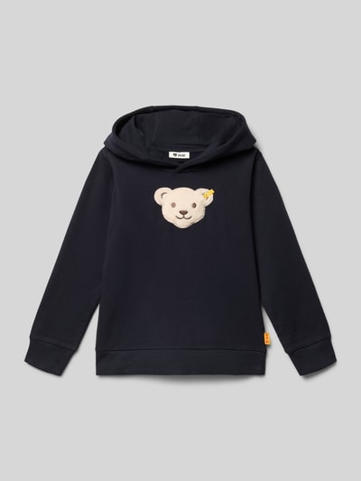 Steiff Hoodie van katoenmix Marineblauw - 1